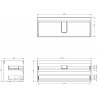 Mexen Box-A corps de meuble sous lavabo 120 cm, 2 tiroirs, noir mat - 91AX0-1200-470-2-71