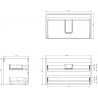 Mexen Box-A corps de l'armoire sous-lavabo 80 cm, 2 tiroirs, noyer - 91AX0-0800-470-2-86