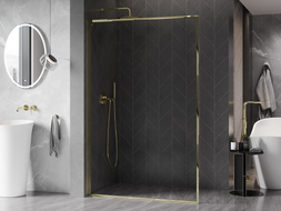 Mexen Kioto-XF L paroi de douche Walk-in avec cadre 110 x 202 cm, transparent 10 mm, or - 800-110-174-50-00-XF