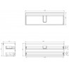Mexen Box-A corps de meuble sous-lavabo 140 cm, 2 tiroirs, noyer - 91AX0-1400-470-2-86