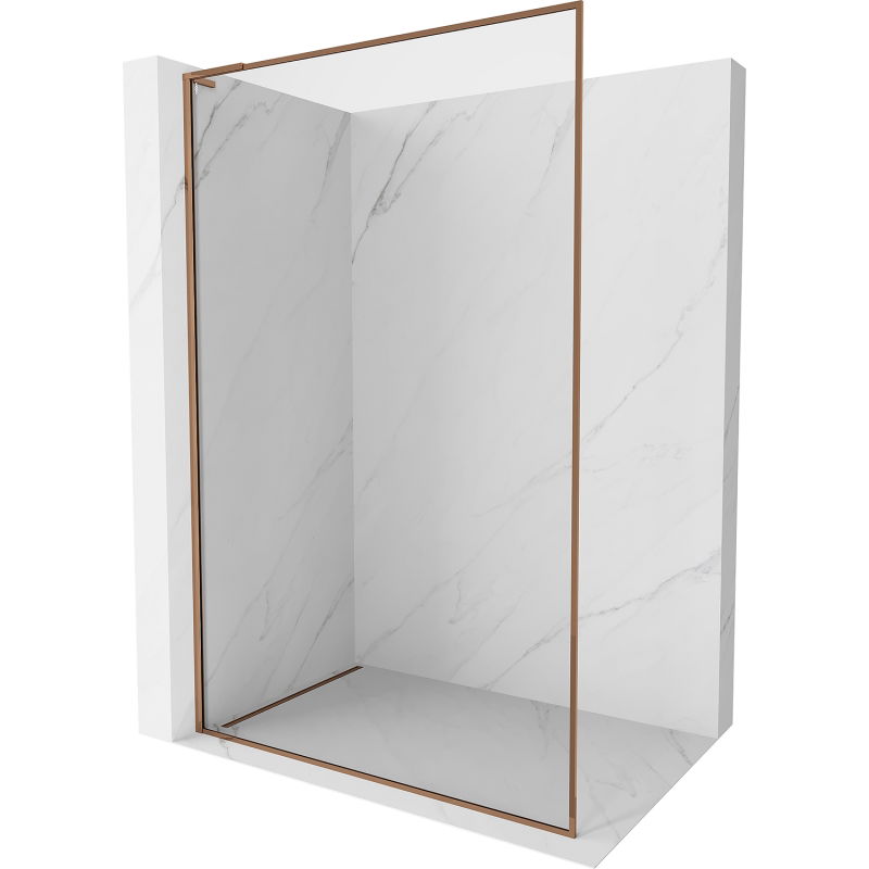 Mexen Kioto-XF L panneau de douche Walk-in avec cadre 70 x 202 cm, transparent 10 mm, or rose - 800-070-174-60-00-XF