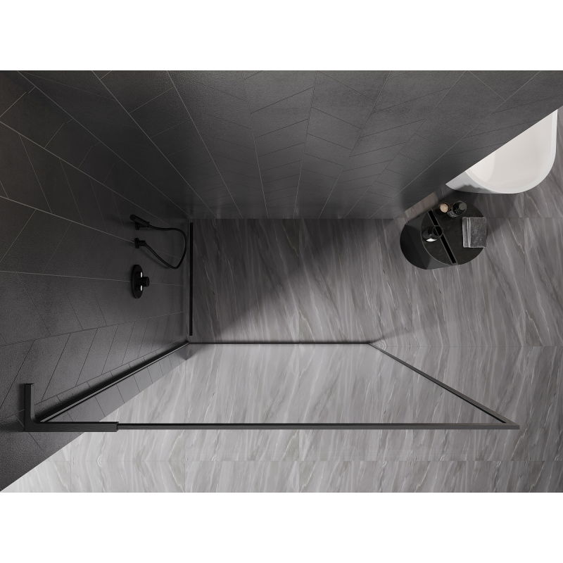 Mexen Kioto-XF L paroi de douche Walk-in avec cadre 120x202 cm, transparent 10 mm, gris gun brossé - 800-120-174-66-00-XF