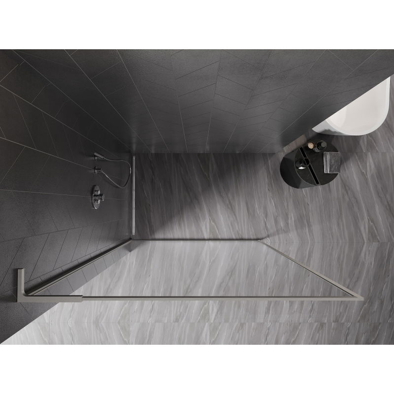 Mexen Kioto-XF L paroi de douche Walk-in avec cadre 110 x 202 cm, transparent 10 mm, nickel brossé - 800-110-174-97-00-XF