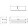 Mexen Box-A corps d'armoire sous lavabo 120 cm, 2 tiroirs, chêne - 91AX0-1200-470-2-81