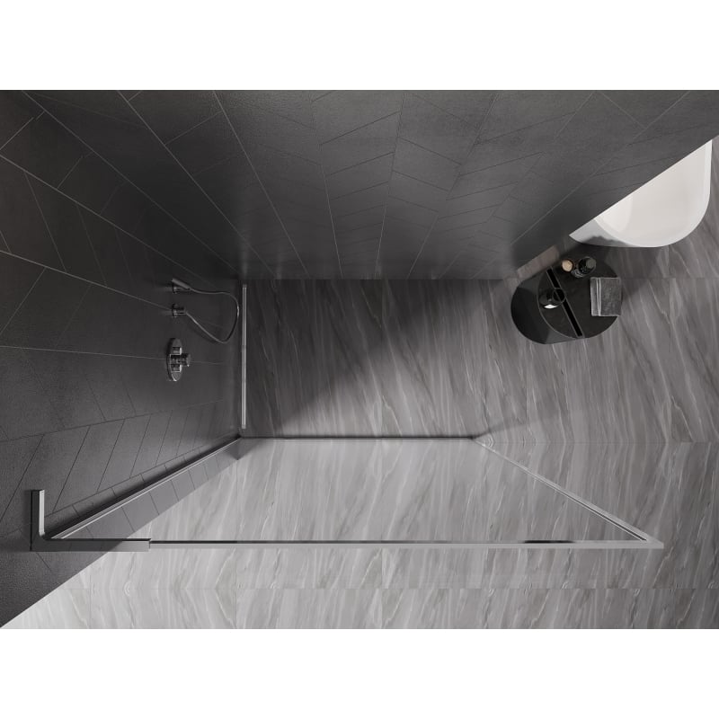 Mexen Kioto-F L Paroi de douche Walk-in avec cadre 105 x 202 cm, transparent 8 mm, chromé - 800-105-174-01-00