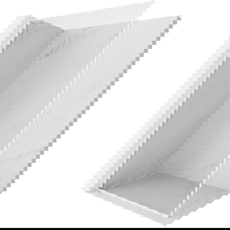 Mexen Kioto-F L paroi de douche Walk-in avec cadre 90 x 202 cm, transparent 8 mm, blanc - 800-090-174-20-00