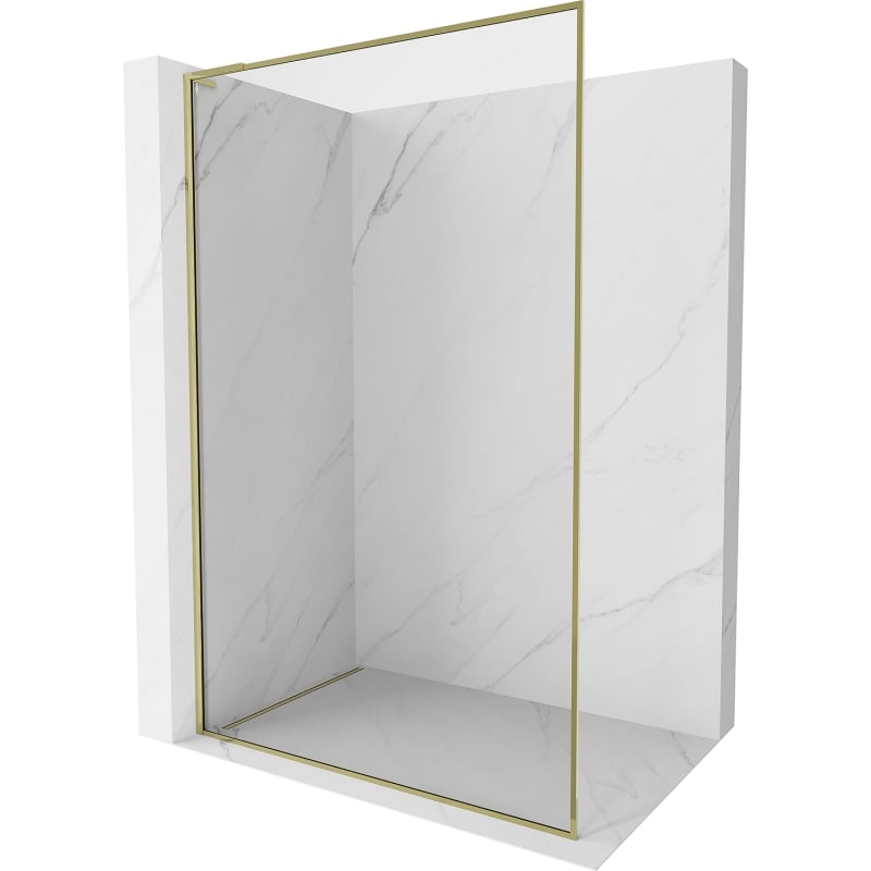 Mexen Kioto-F L Paroi de douche Walk-in avec cadre 85 x 202 cm, transparent 8 mm, or - 800-085-174-50-00
