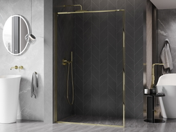 Mexen Kioto-F L paroi de douche Walk-in avec cadre 90 x 202 cm, transparent 8 mm, or - 800-090-174-50-00