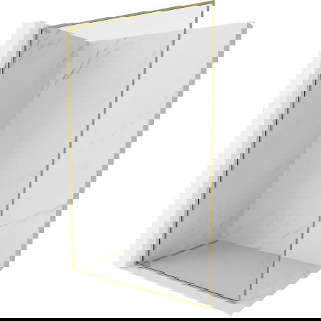 Mexen Kioto-F L cloison de douche Walk-in avec cadre 95 x 202 cm, transparent 8 mm, or - 800-095-174-50-00