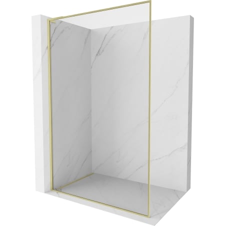 Mexen Kioto-F L cloison de douche Walk-in avec cadre 100 x 202 cm, transparent 8 mm, or brossé - 800-100-174-55-00