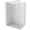 Mexen Kioto-F L cloison de douche Walk-in avec cadre 100 x 202 cm, transparent 8 mm, or brossé - 800-100-174-55-00