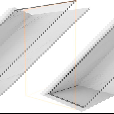 Mexen Kioto-F L paroi de douche Walk-in avec cadre 60 x 202 cm, transparent 8 mm, or rose - 800-060-174-60-00