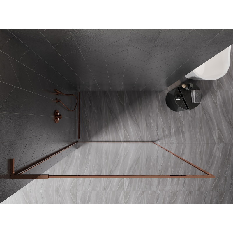 Mexen Kioto-F L paroi de douche Walk-in avec cadre 90 x 202 cm, transparent 8 mm, or rose - 800-090-174-60-00