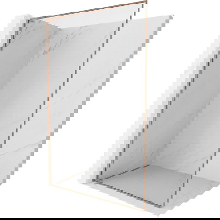 Mexen Kioto-F L paroi de douche Walk-in avec cadre 80 x 202 cm, transparent 8 mm, cuivre brossé - 800-080-174-65-00