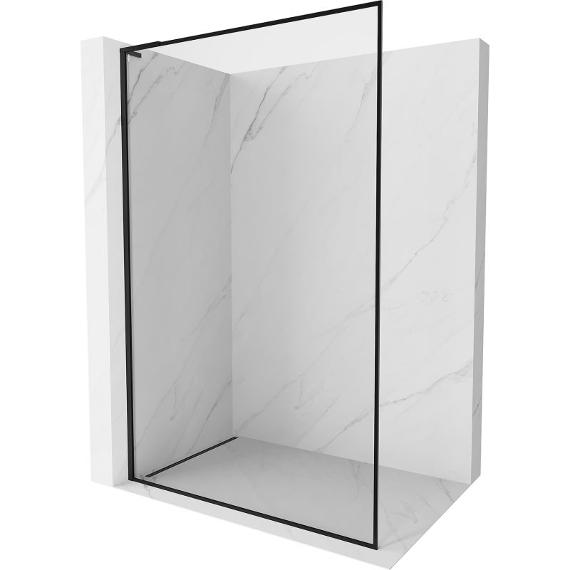 Mexen Kioto-F L paroi de douche Walk-in avec cadre 100 x 202 cm, transparent 8 mm, noir - 800-100-174-70-00
