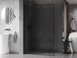 Mexen Kioto-F L cloison de douche Walk-in avec cadre 100 x 202 cm, transparent 8 mm, noir - 800-100-174-70-00