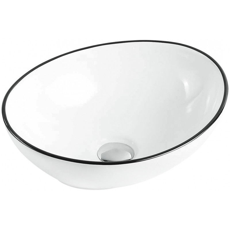 Mexen Elza lavabo de comptoir 40 x 33 cm, Blanc/Noir - 21014007