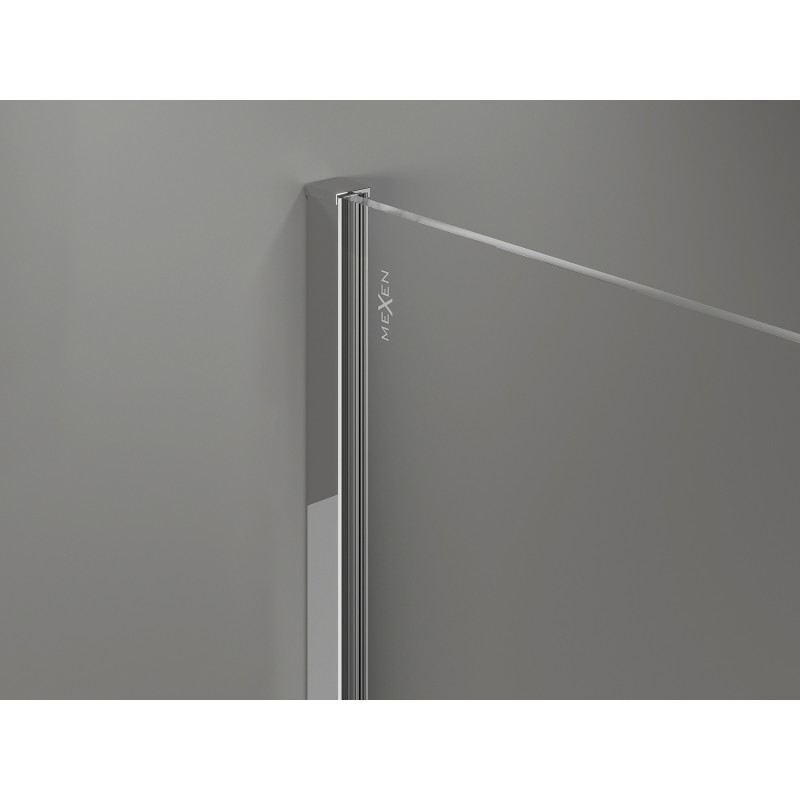 Mexen Kioto-X paroi de douche Walk-in 100 x 80 cm, transparent 10 mm, chrome - 800-100-202-01-00-080-X