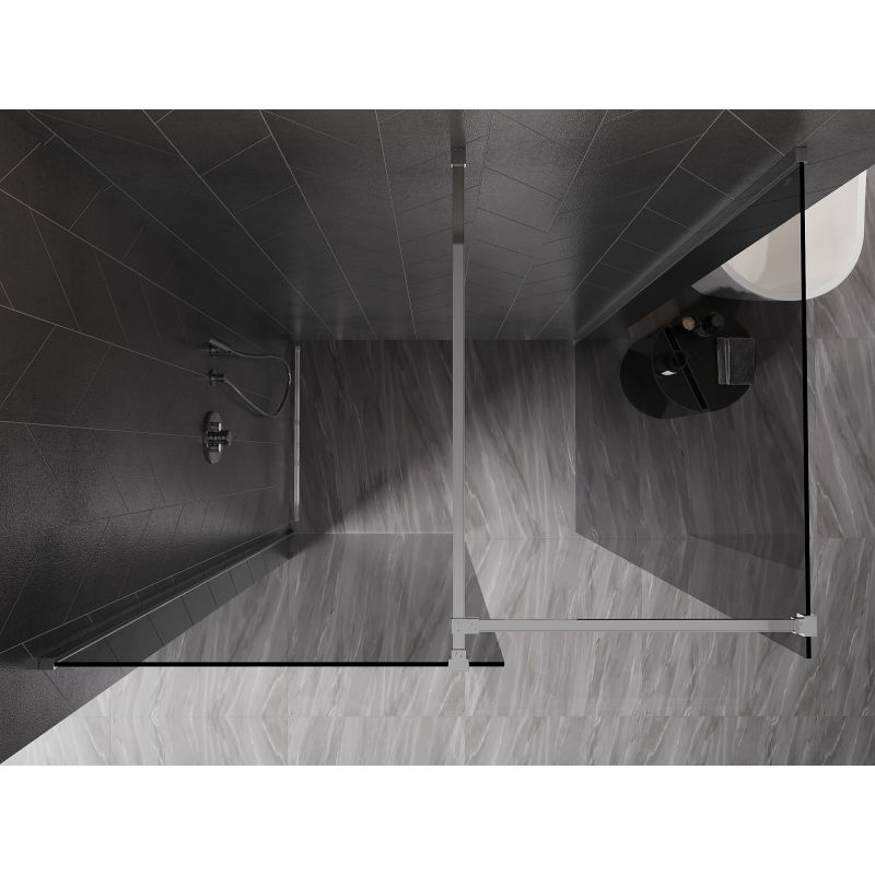Mexen Kioto-X paroi de douche Walk-in 130 x 100 cm, transparent 10 mm, chrome - 800-130-202-01-00-100-X