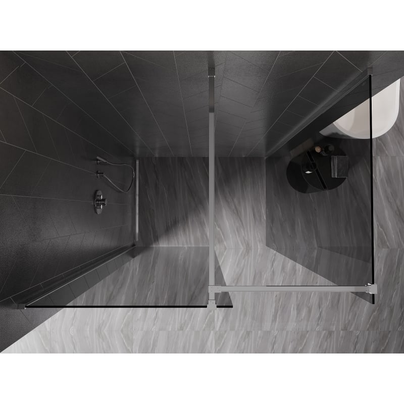 Mexen Kioto-X paroi de douche Walk-in 120 x 120 cm, transparent 10 mm, chrome - 800-120-202-01-00-120-X