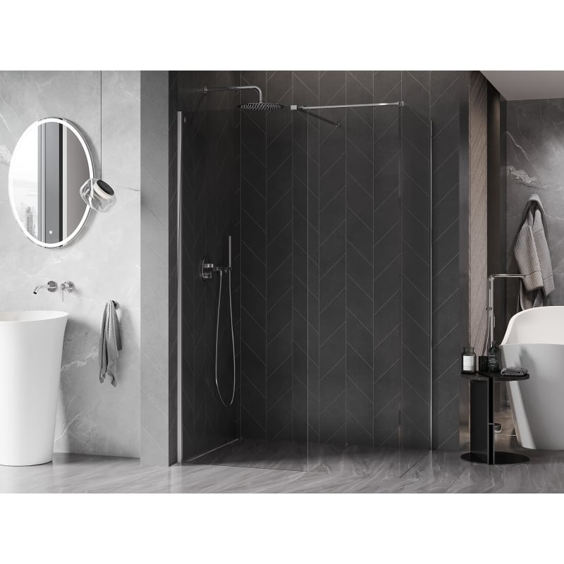 Mexen Kioto-X paroi de douche Walk-in 160 x 120 cm, transparent 10 mm, chrome - 800-160-202-01-00-120-X