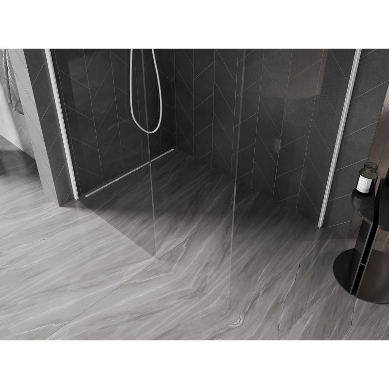 Mexen Kioto-X paroi de douche Walk-in 120 x 80 cm, transparent 10 mm, blanc - 800-120-202-20-00-080-X