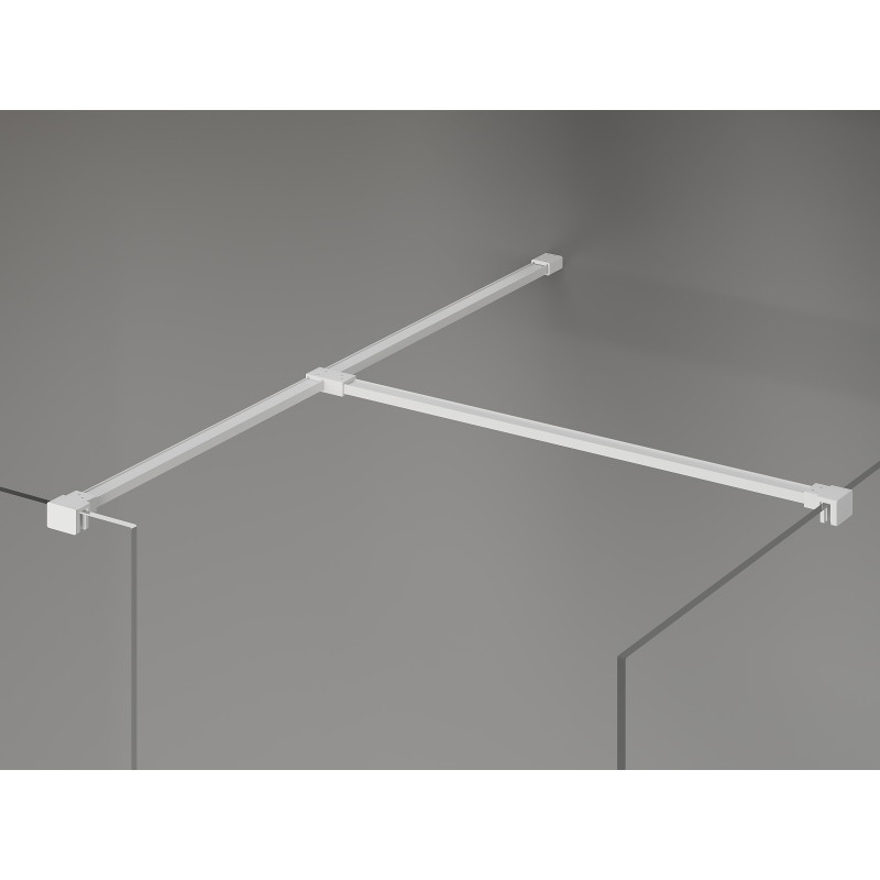 Mexen Kioto-X paroi de douche Walk-in 140 x 80 cm, transparent 10 mm, blanc - 800-140-202-20-00-080-X