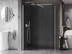 Mexen Kioto-X paroi de douche Walk-in 140 x 90 cm, transparent 10 mm, blanche - 800-140-202-20-00-090-X