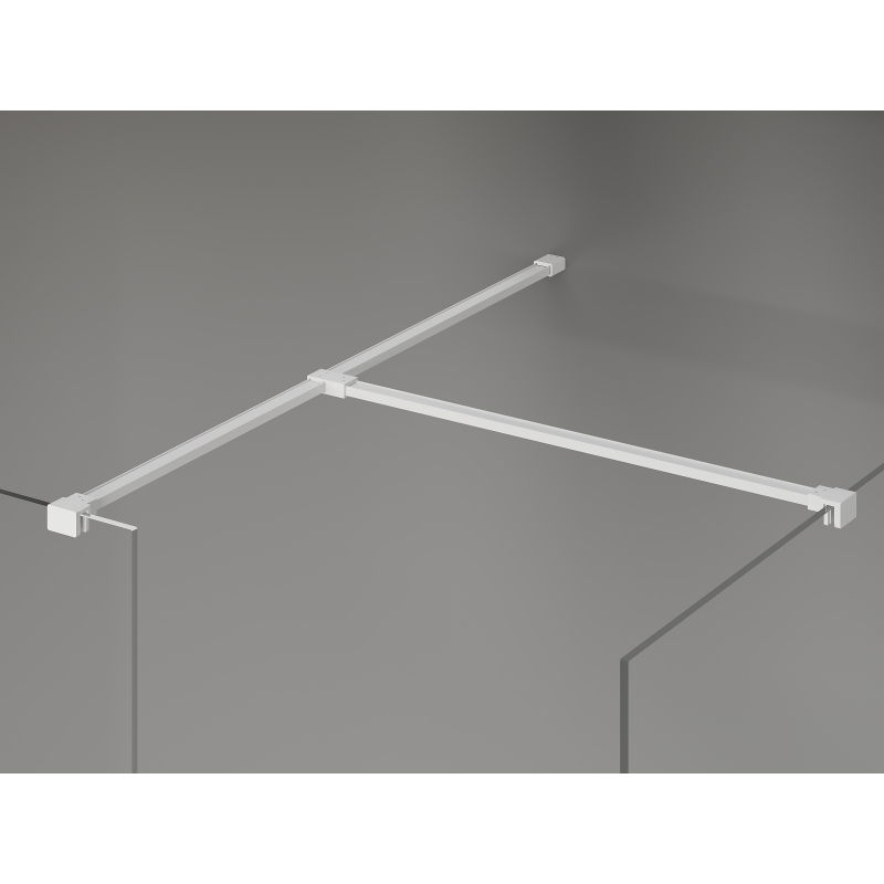 Mexen Kioto-X paroi de douche Walk-in 130 x 100 cm, transparent 10 mm, blanche - 800-130-202-20-00-100-X