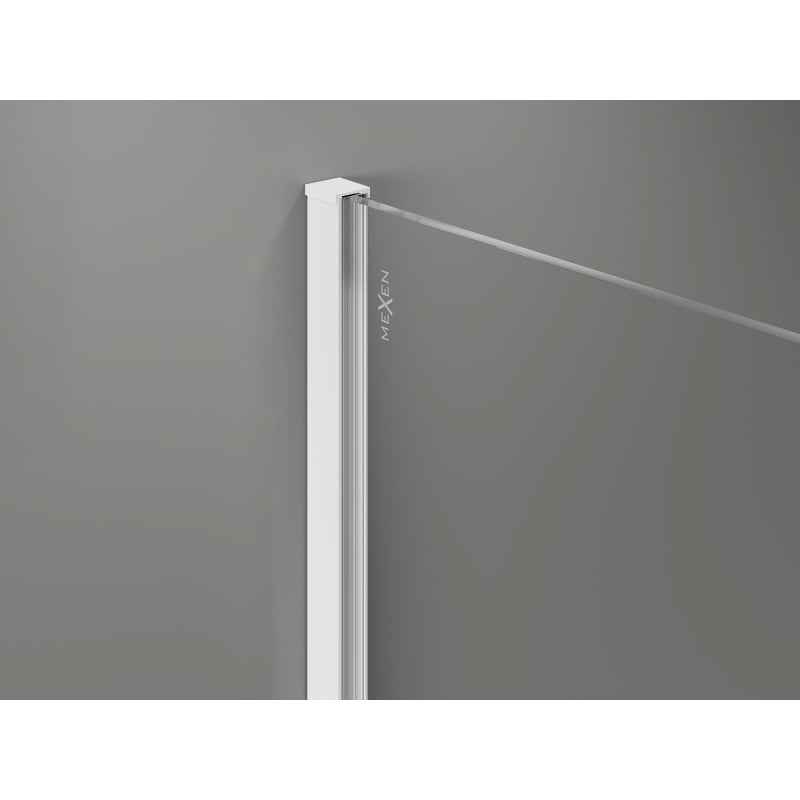 Mexen Kioto-X paroi de douche Walk-in 130 x 120 cm, transparent 10 mm, blanc - 800-130-202-20-00-120-X