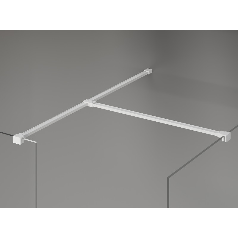 Mexen Kioto-X paroi de douche Walk-in 140 x 120 cm, transparent 10 mm, blanc - 800-140-202-20-00-120-X