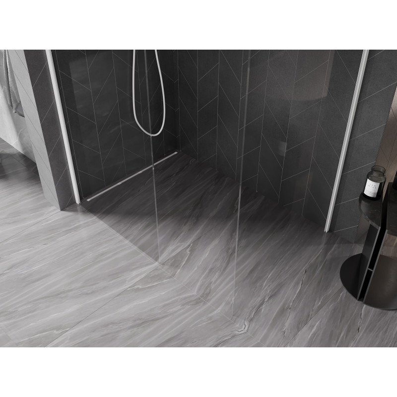Mexen Kioto-X paroi de douche Walk-in 150 x 120 cm, transparent 10 mm, blanc - 800-150-202-20-00-120-X