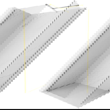 Mexen Kioto-X paroi de douche Walk-in 150 x 80 cm, transparent 10 mm, dorée - 800-150-202-50-00-080-X