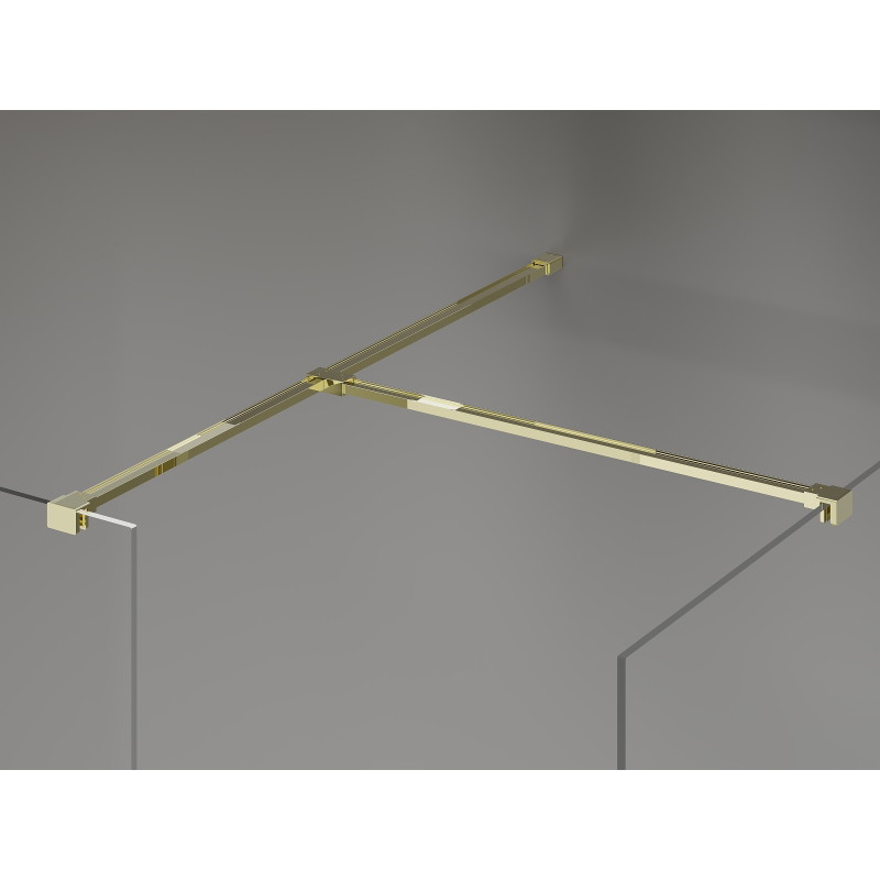 Mexen Kioto-X paroi de douche Walk-in 160 x 100 cm, transparent 10 mm, or - 800-160-202-50-00-100-X