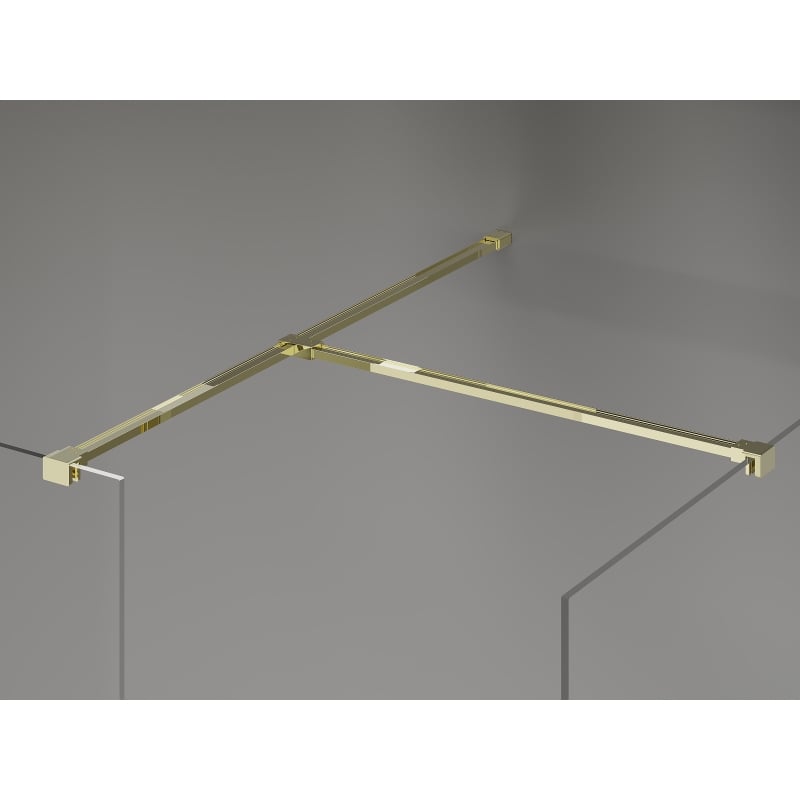 Mexen Kioto-X paroi de douche Walk-in 150 x 110 cm, transparent 10 mm, dorée - 800-150-202-50-00-110-X