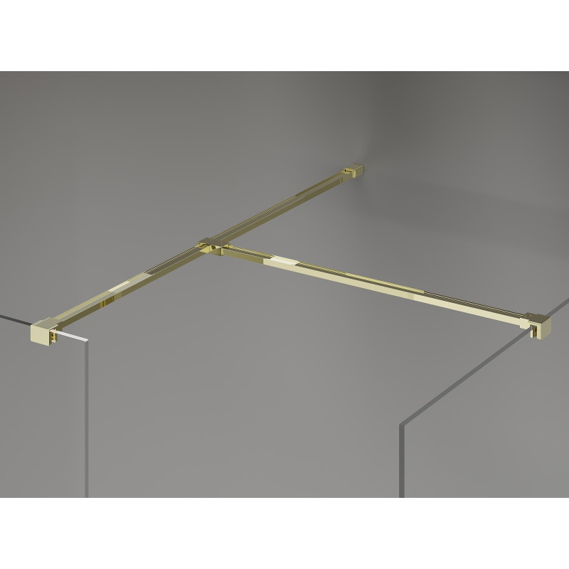 Mexen Kioto-X paroi de douche Walk-in 160 x 120 cm, transparent 10 mm, or - 800-160-202-50-00-120-X