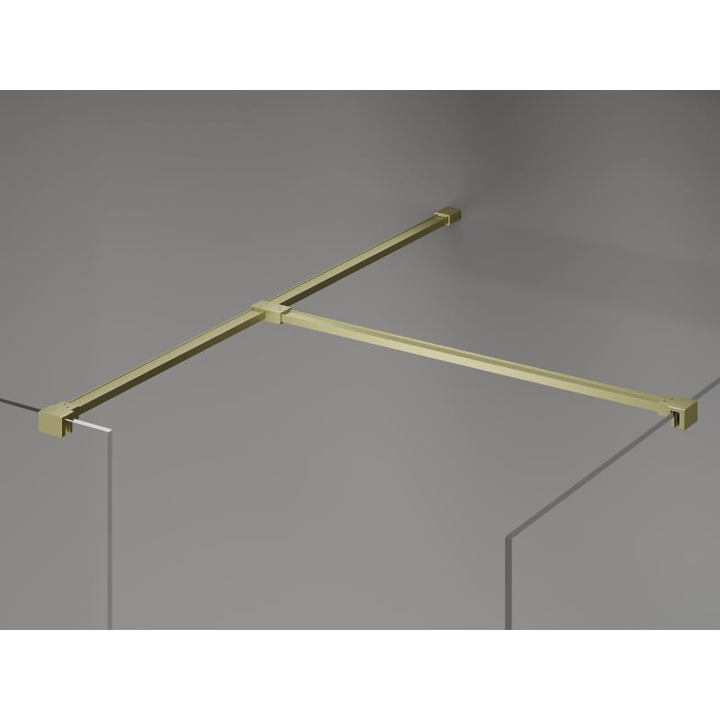 Mexen Kioto-X paroi de douche Walk-in 130 x 80 cm, transparent 10 mm, or brossé - 800-130-202-55-00-080-X