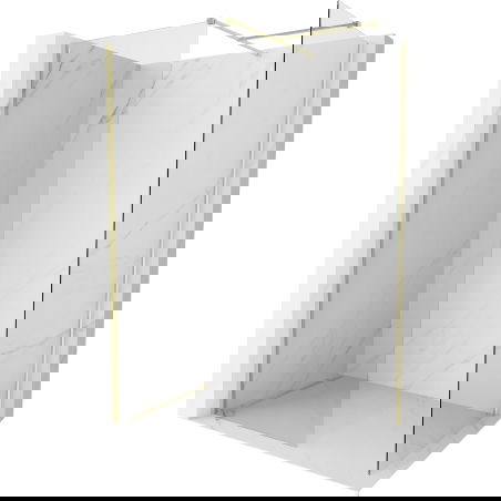 Mexen Kioto-X Paroi de douche Walk-in 160 x 100 cm, transparent 10 mm, or brossé - 800-160-202-55-00-100-X