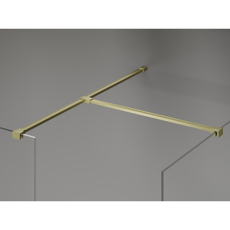 Mexen Kioto-X paroi de douche Walk-in 140 x 110 cm, transparent 10 mm, or brossé - 800-140-202-55-00-110-X