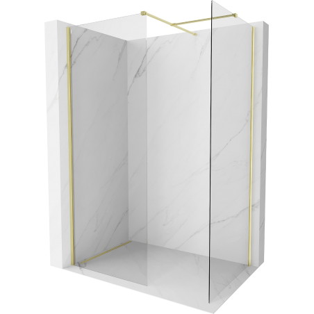 Mexen Kioto-X paroi de douche Walk-in 160 x 110 cm, transparent 10 mm, or brossé - 800-160-202-55-00-110-X