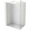 Mexen Kioto-X paroi de douche Walk-in 160 x 110 cm, transparent 10 mm, or brossé - 800-160-202-55-00-110-X