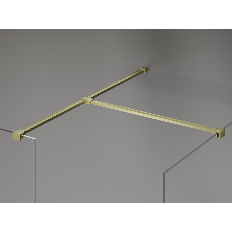 Mexen Kioto-X paroi de douche Walk-in 160 x 110 cm, transparent 10 mm, or brossé - 800-160-202-55-00-110-X