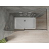 Mexen Omega cabine de douche coulissante 140 x 80 cm, graphite, chrome + receveur Flat, blanc - 825-140-080-01-40-4010