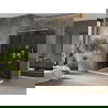 Cabine de douche coulissante Mexen Omega 140 x 80 cm, graphite, chrome + receveur plat, blanc - 825-140-080-01-40-4010