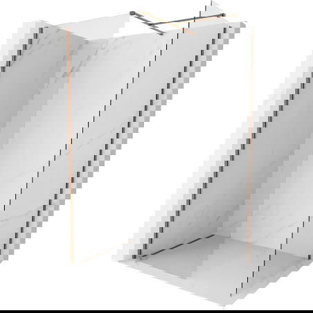 Mexen Kioto-X cloison de douche Walk-in 120 x 70 cm, transparent 10 mm, or rose - 800-120-202-60-00-070-X