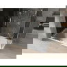 Cabine de douche coulissante Mexen Omega 140 x 80 cm, graphite, chrome + receveur plat, blanc - 825-140-080-01-40-4010