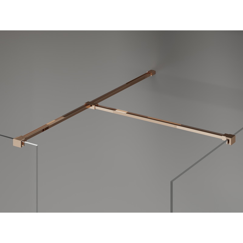 Mexen Kioto-X paroi de douche Walk-in 140 x 80 cm, transparent 10 mm, or rose - 800-140-202-60-00-080-X
