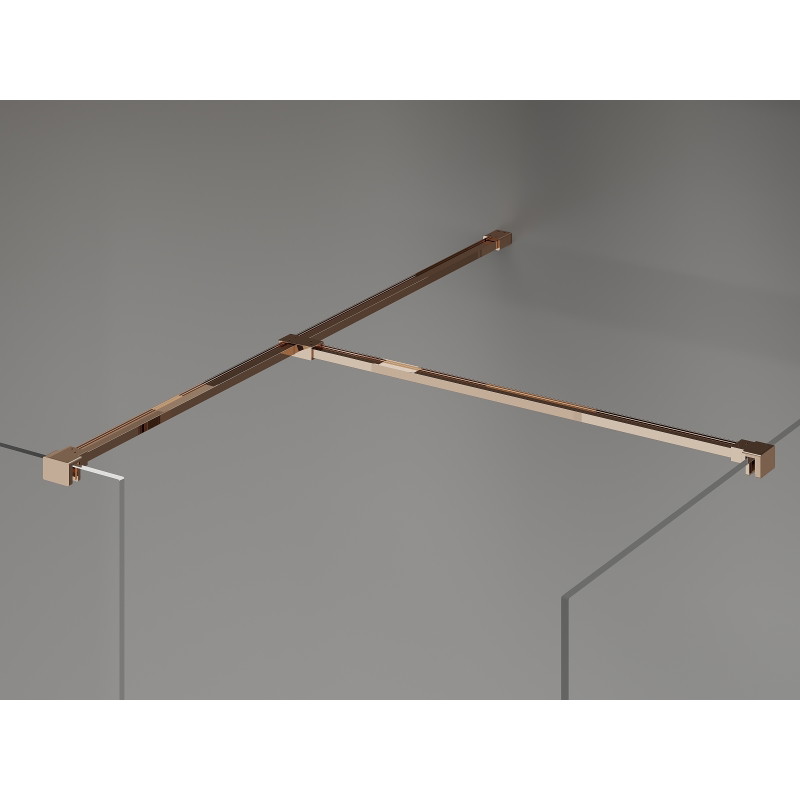 Mexen Kioto-X paroi de douche Walk-in 130 x 90 cm, transparent 10 mm, or rose - 800-130-202-60-00-090-X