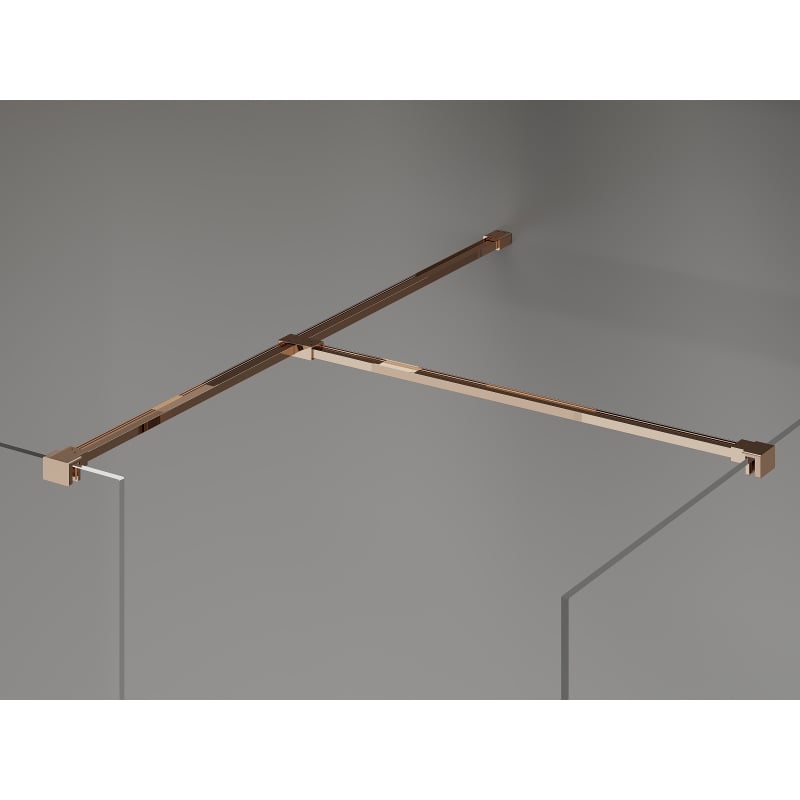 Mexen Kioto-X paroi de douche Walk-in 130 x 120 cm, transparent 10 mm, or rose - 800-130-202-60-00-120-X