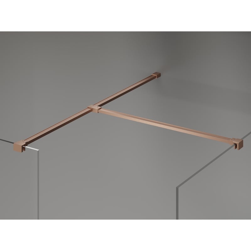 Mexen Kioto-X paroi de douche Walk-in 90 x 70 cm, transparent 10 mm, cuivre brossé - 800-090-202-65-00-070-X